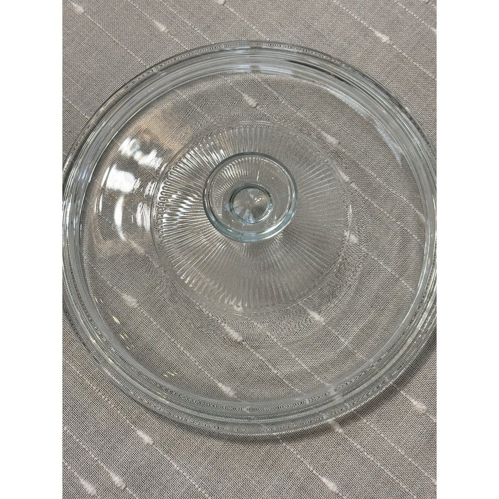 PYREX G1C Round Clear Glass Replacement Ribbed Lid - 8.75" Excellent condition